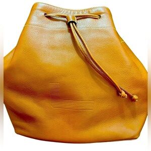 VTG LUX | LANCEL Paris Leather Drawstring Bucket Crossbody Tote